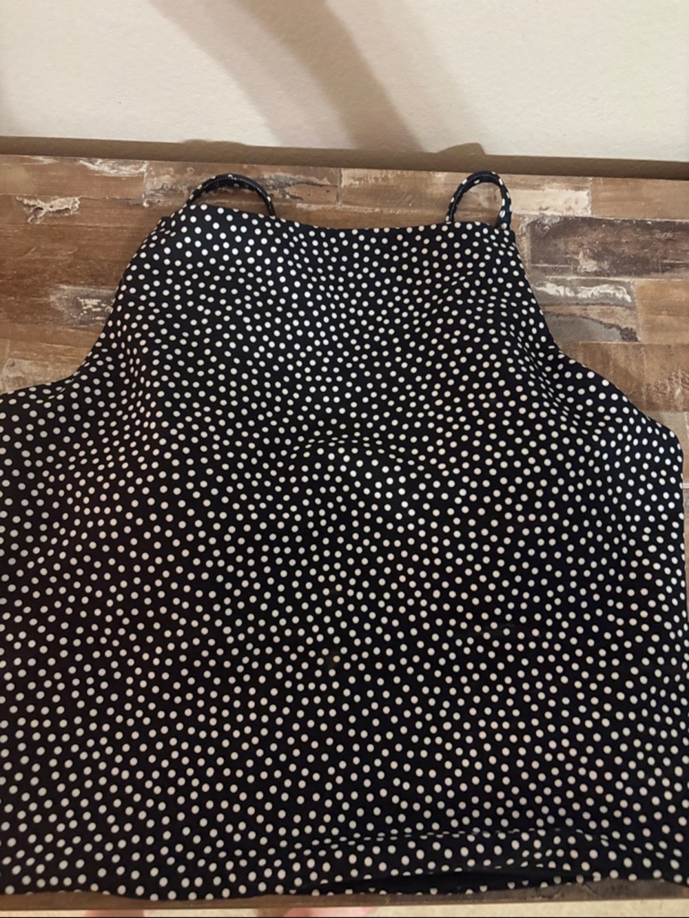 Abercrombie and Fitch activewear black and White Polka Dot activewear top